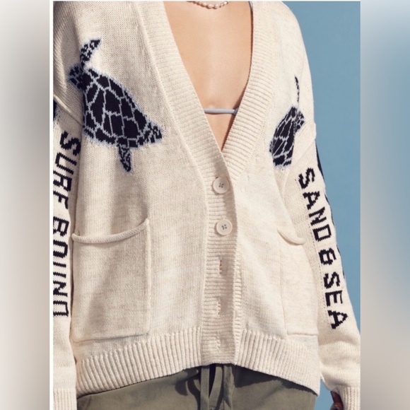 Pilcro Relaxed Sea Turtle Cardigan Sweater - Picture 7 of 12
